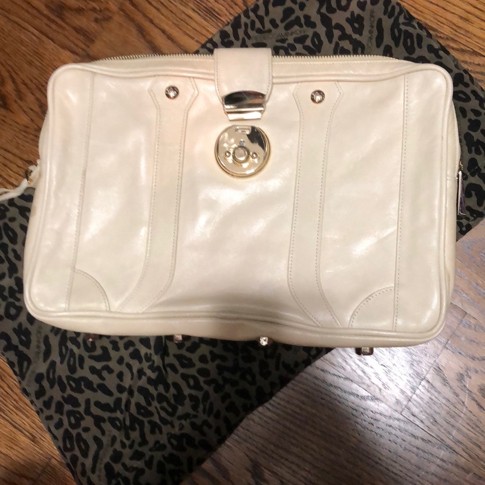 Rebecca Minkoff Ivory envelope style clutch.